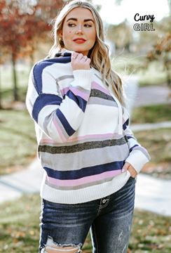 Picture of PLUS SIZE HOODED KNIT TOP